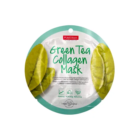 Purederm mascarilla facial green tea colageno